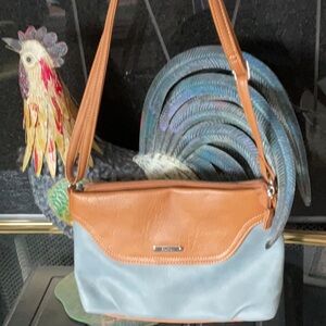 Two-Tone Leather Shoulder Bag